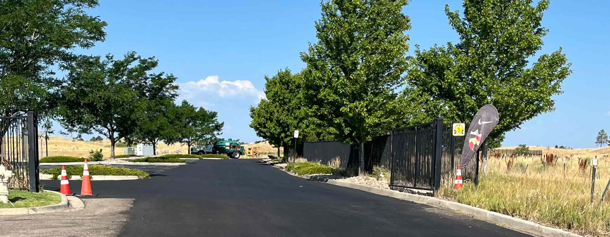Parking Lot with new asphalt installed